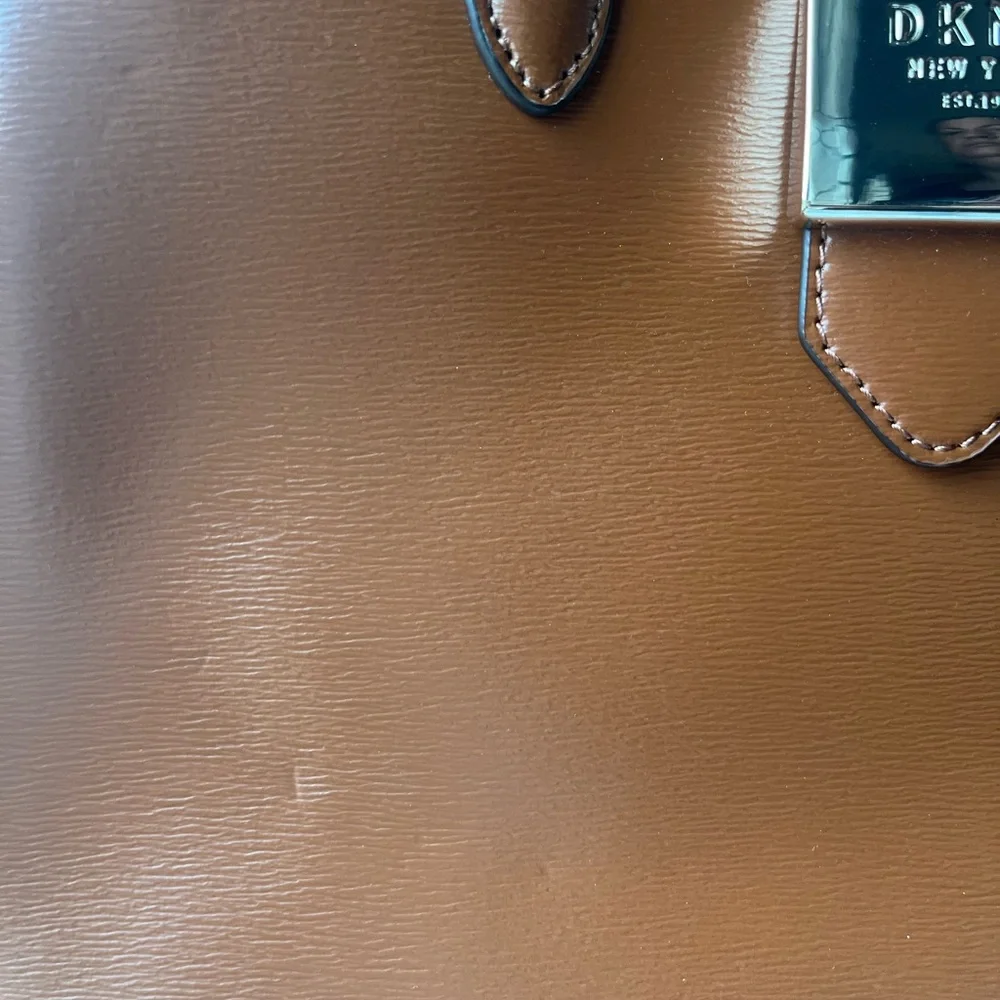 DKNY Tan Saffiano leather Layla Satchel
